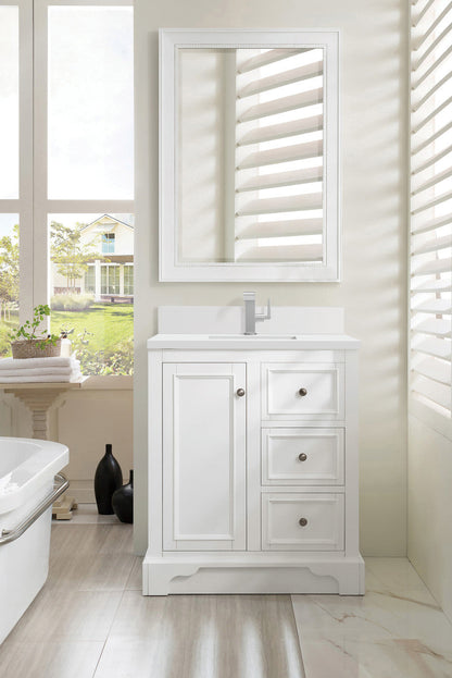 De Soto 30" Single Vanity Cabinet, Bright White