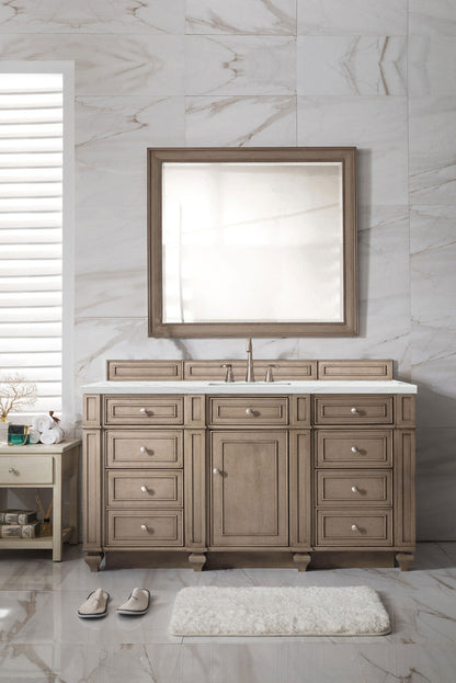 Bristol 60" Single Vanity Cabinet, Bright White