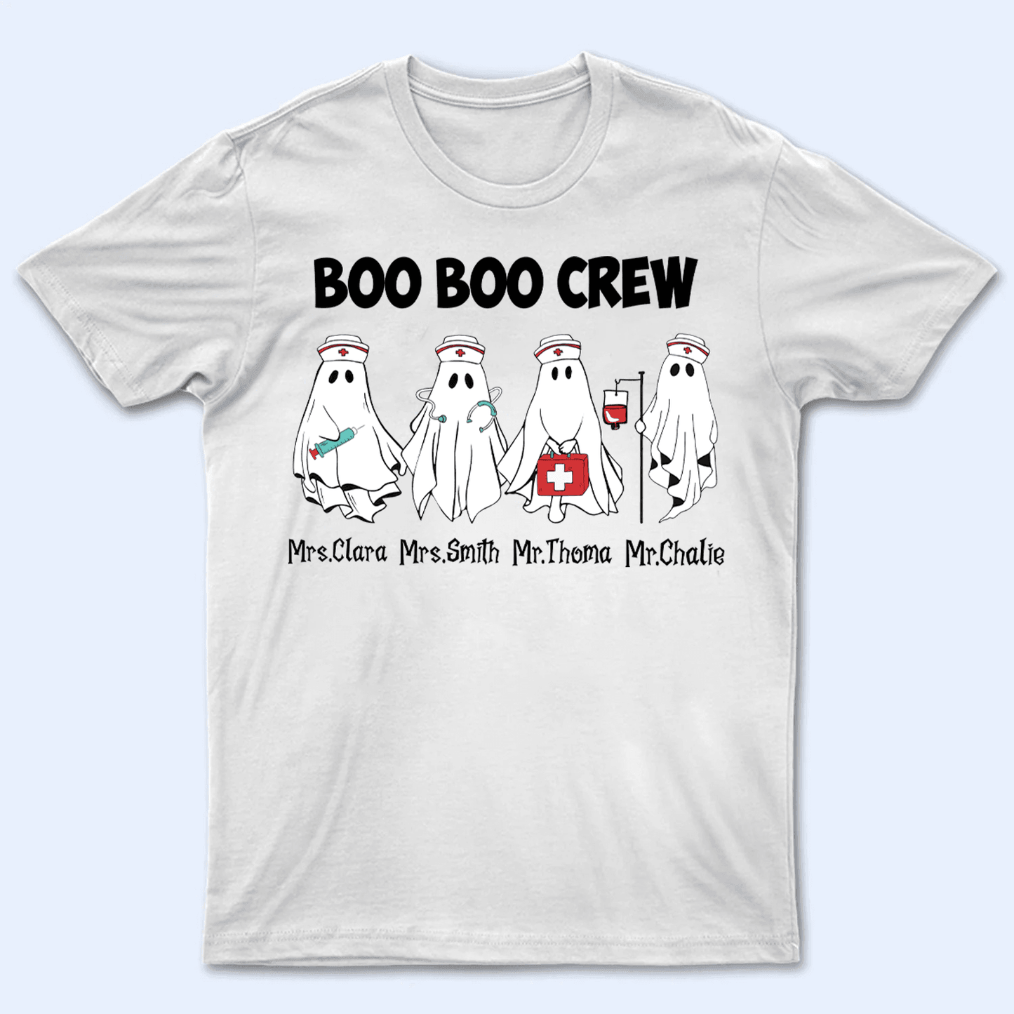 Night Shift Squad Halloween Shirt - Personalized Custom T Shirt - Birthday, Loving, Funny Gift for Nurse, CNA, Healthcare, Registered RN