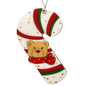 Holiday Bear Candy Cane Wooden Ornament