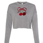 Customizable: Coquette Cherry Cropped Fleece Crew