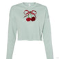 Customizable: Coquette Cherry Cropped Fleece Crew