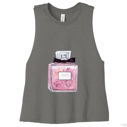 Customizable: Floral Perfume Vibes Racerback Cropped Tank