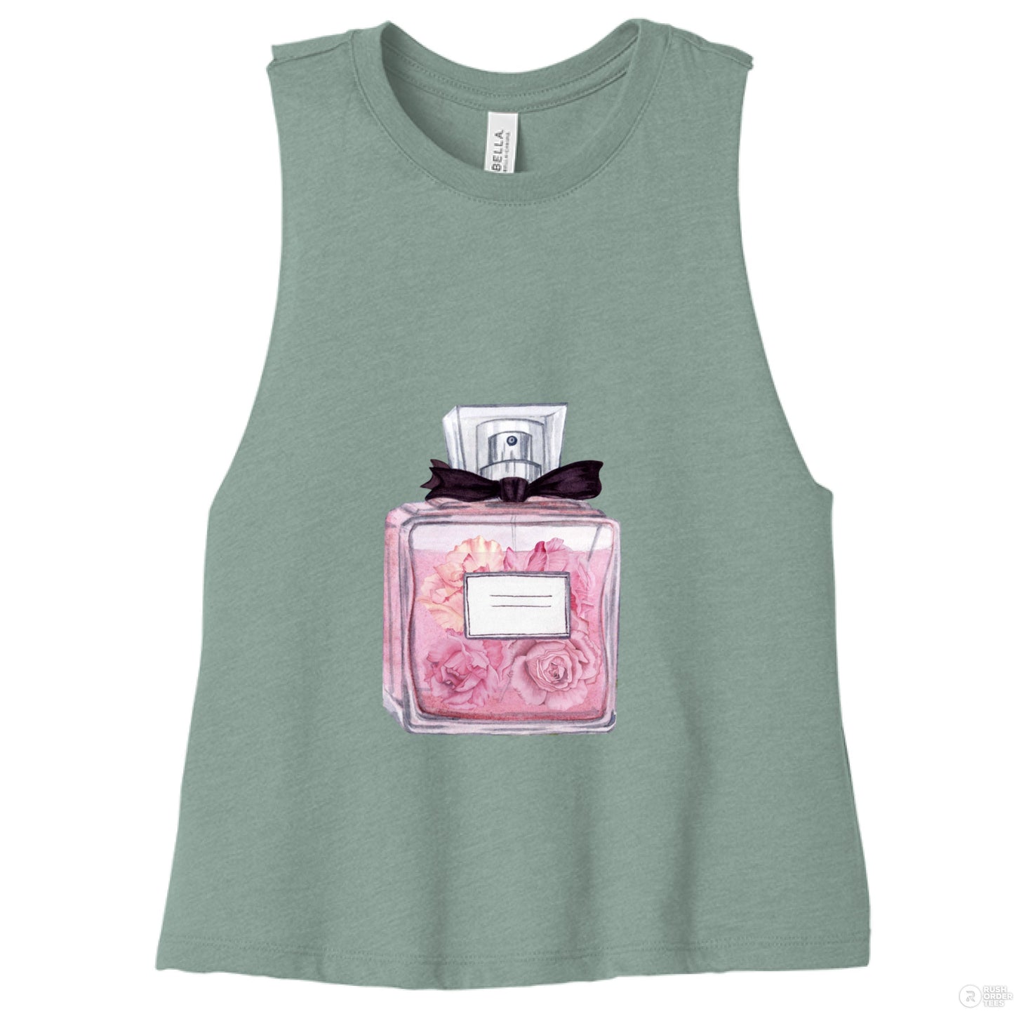 Customizable: Floral Perfume Vibes Racerback Cropped Tank