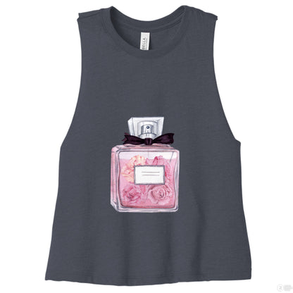 Customizable: Floral Perfume Vibes Racerback Cropped Tank