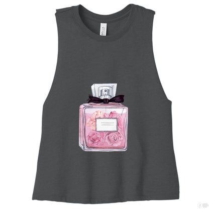 Customizable: Floral Perfume Vibes Racerback Cropped Tank