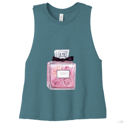 Customizable: Floral Perfume Vibes Racerback Cropped Tank