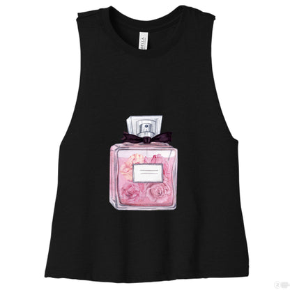 Customizable: Floral Perfume Vibes Racerback Cropped Tank