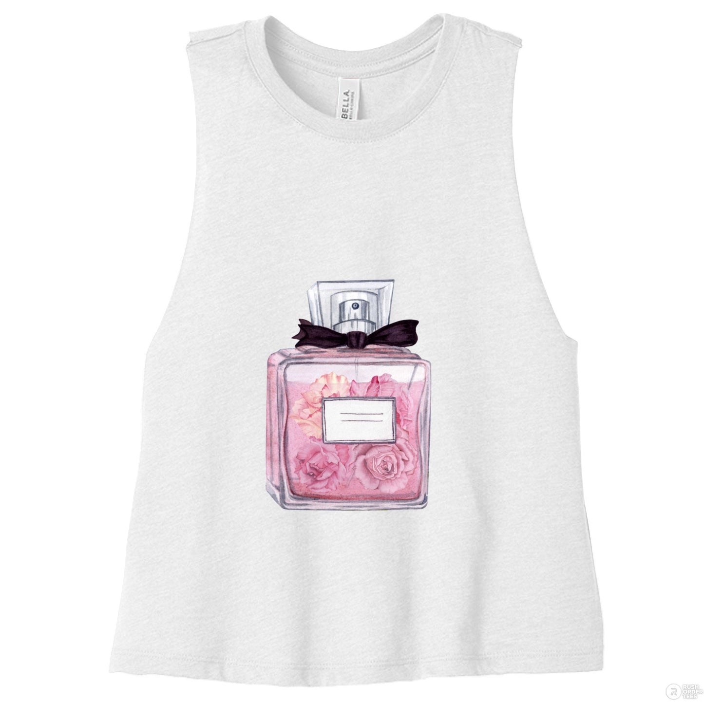 Customizable: Floral Perfume Vibes Racerback Cropped Tank