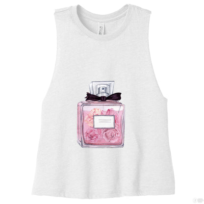 Customizable: Floral Perfume Vibes Racerback Cropped Tank