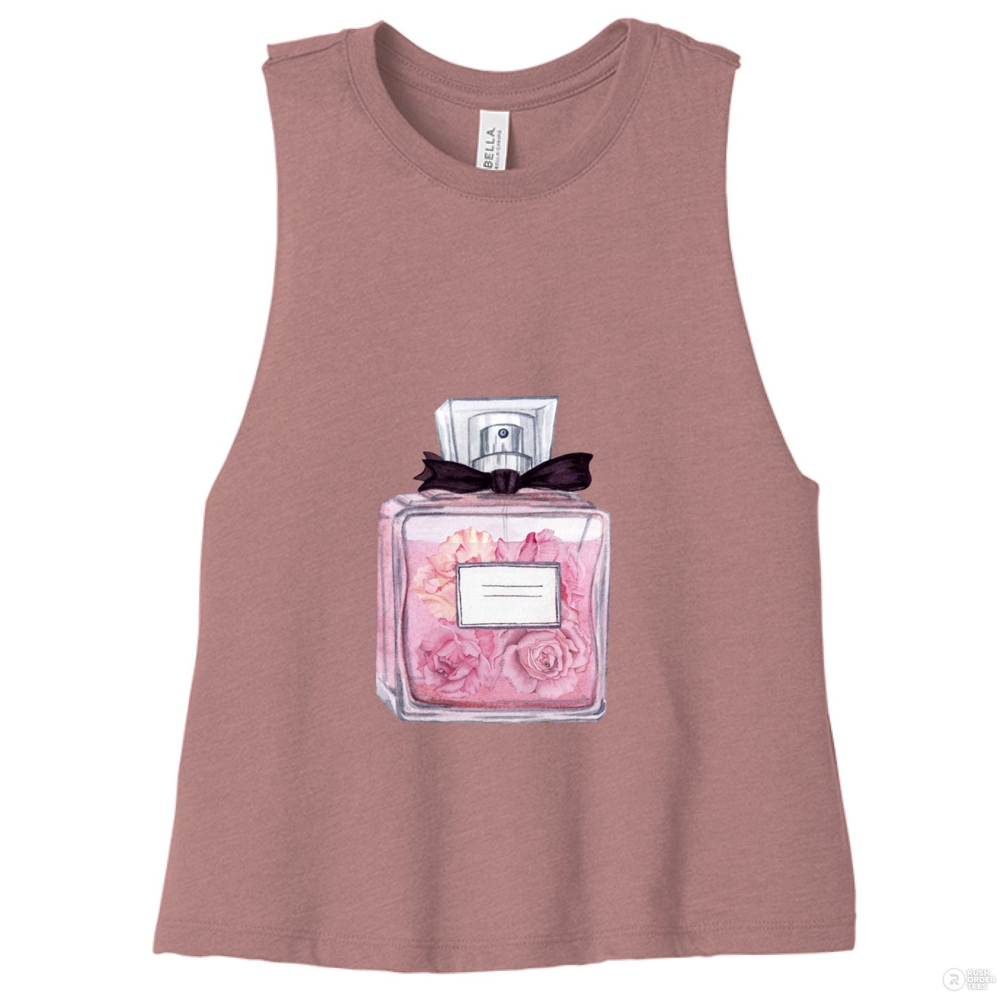 Customizable: Floral Perfume Vibes Racerback Cropped Tank