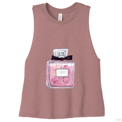 Customizable: Floral Perfume Vibes Racerback Cropped Tank