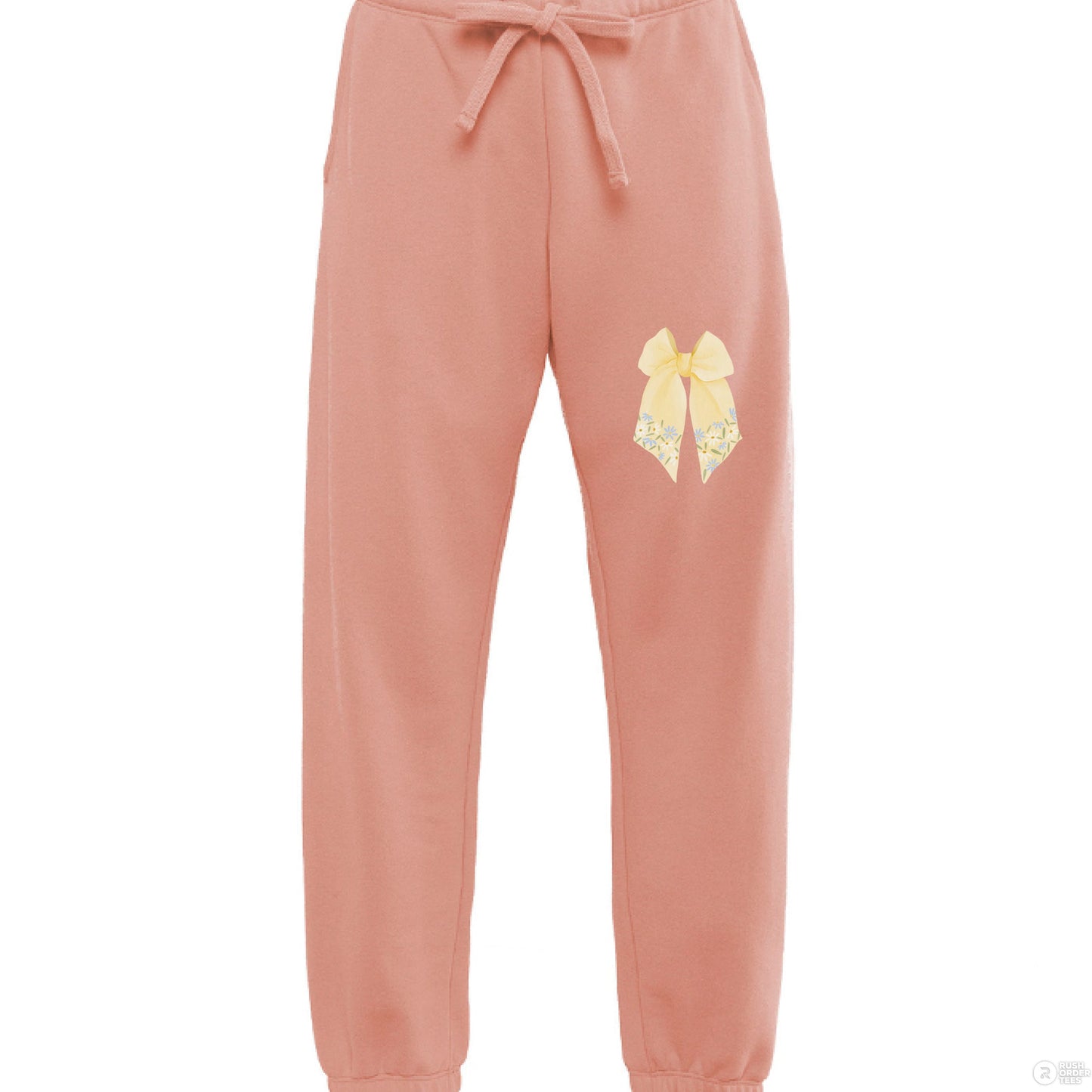 Customizable: Butter Yellow Floral Bow Sweats