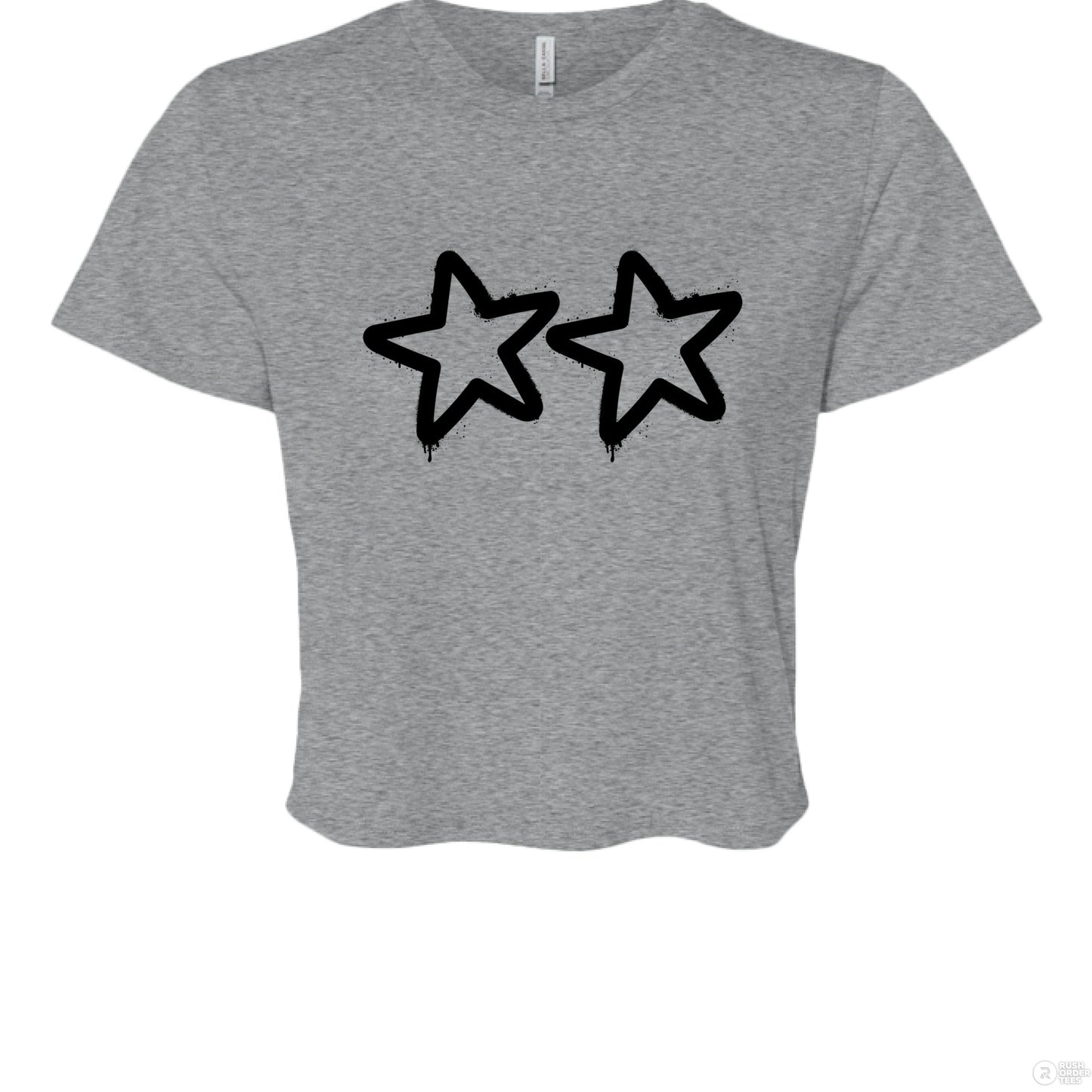 Customizable: Two Star Graffiti Flowy Cropped Tee