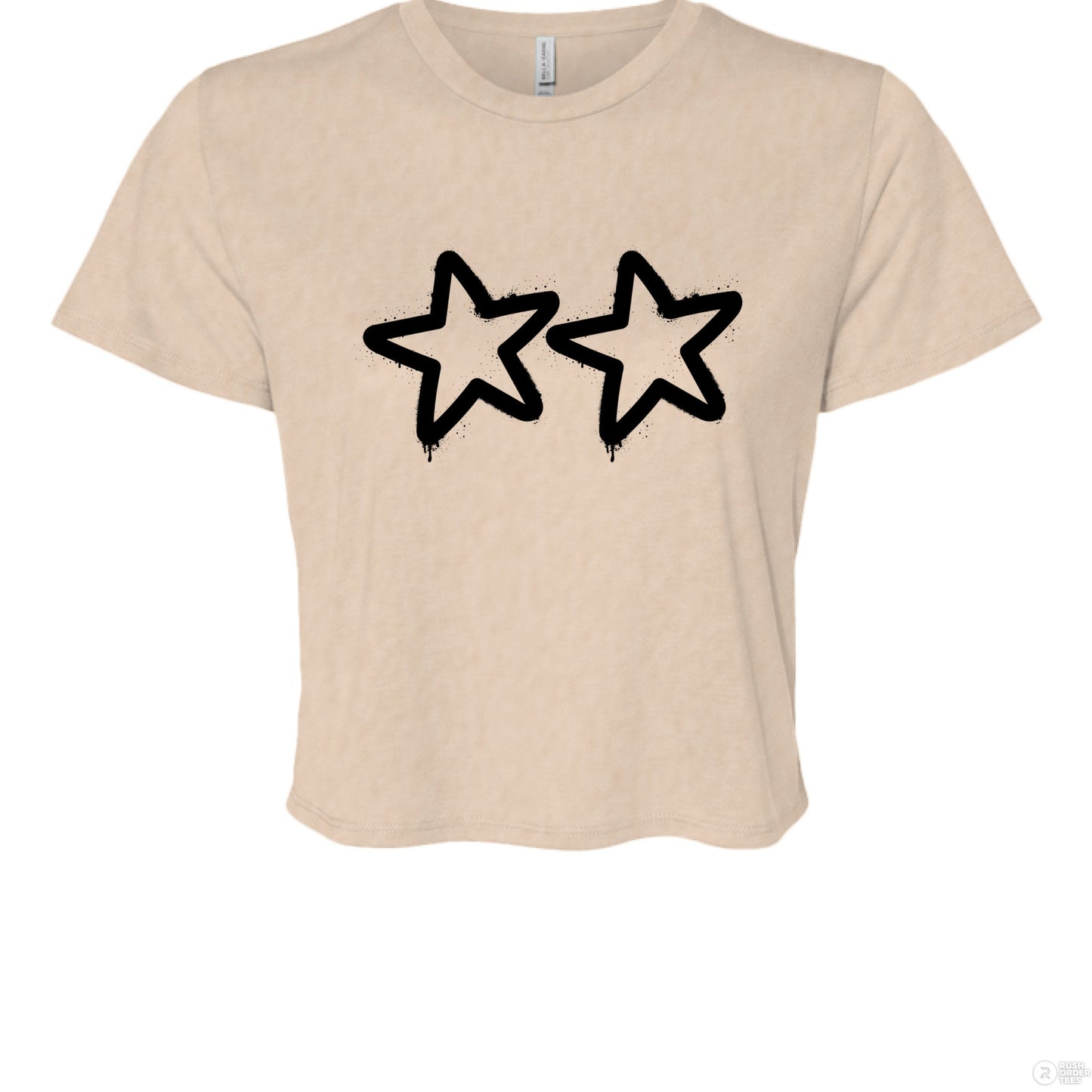 Customizable: Two Star Graffiti Flowy Cropped Tee