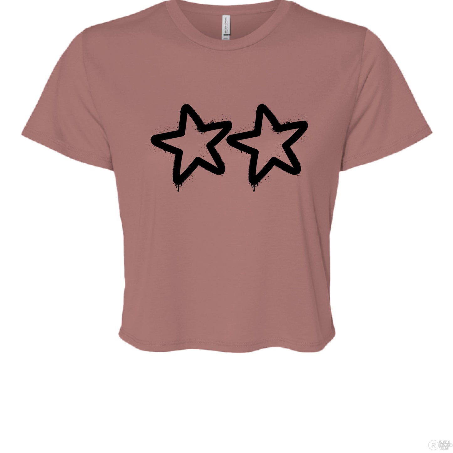 Customizable: Two Star Graffiti Flowy Cropped Tee