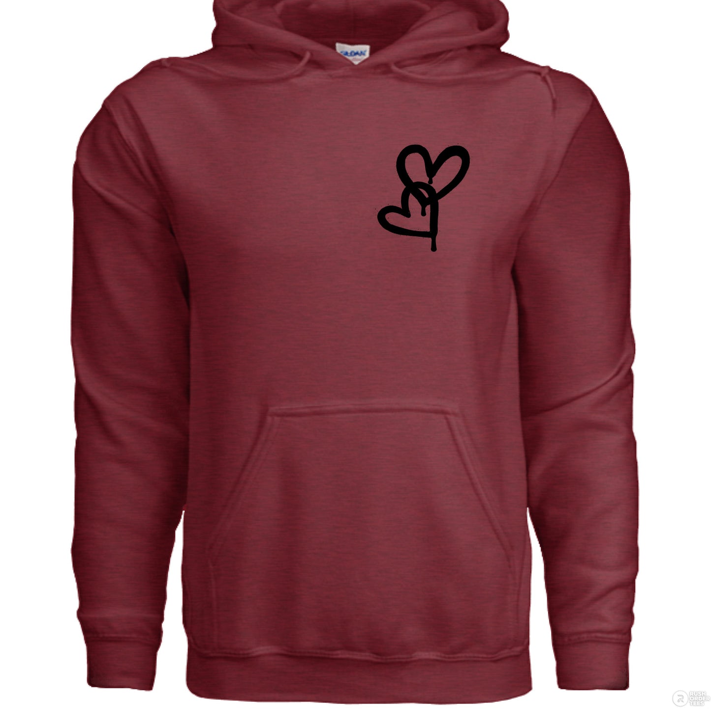 Customizable: Interlocking Graffiti Heart Heavy Blend Hoodie