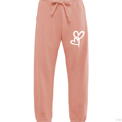 Customizable: Interlocked White Graffiti Heart Sweatpants