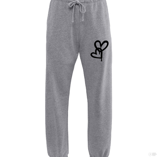Customizable: Graffiti Black Hearts Sweatpants