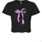 Customizable: Purple Coquette Bow Flowy Cropped T-Shirt