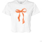 Customizable: Orange Coquette Bow Flowy Cropped T-Shirt
