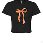 Customizable: Orange Coquette Bow Flowy Cropped T-Shirt