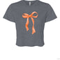 Customizable: Orange Coquette Bow Flowy Cropped T-Shirt
