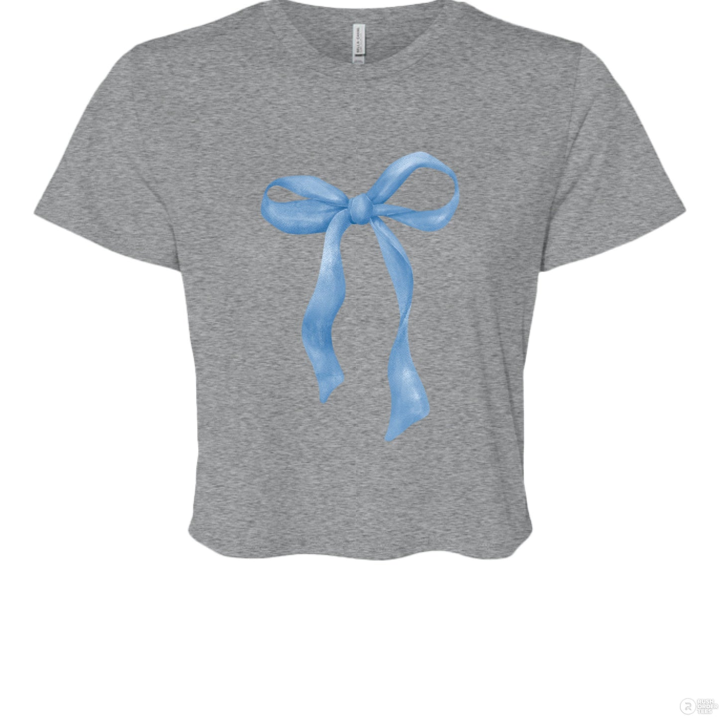 Customizable: Blue Coquette Flowy Cropped T-Shirt