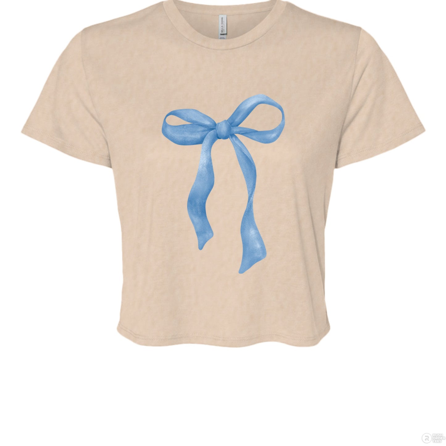 Customizable: Blue Coquette Flowy Cropped T-Shirt