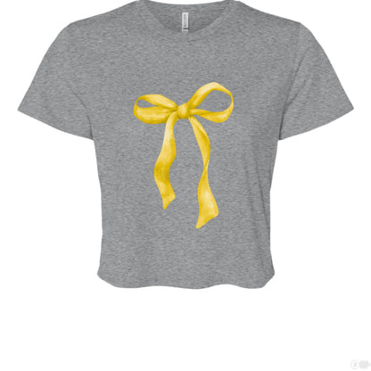 Customizable: Yellow Coquette Bow Cropped T-Shirt