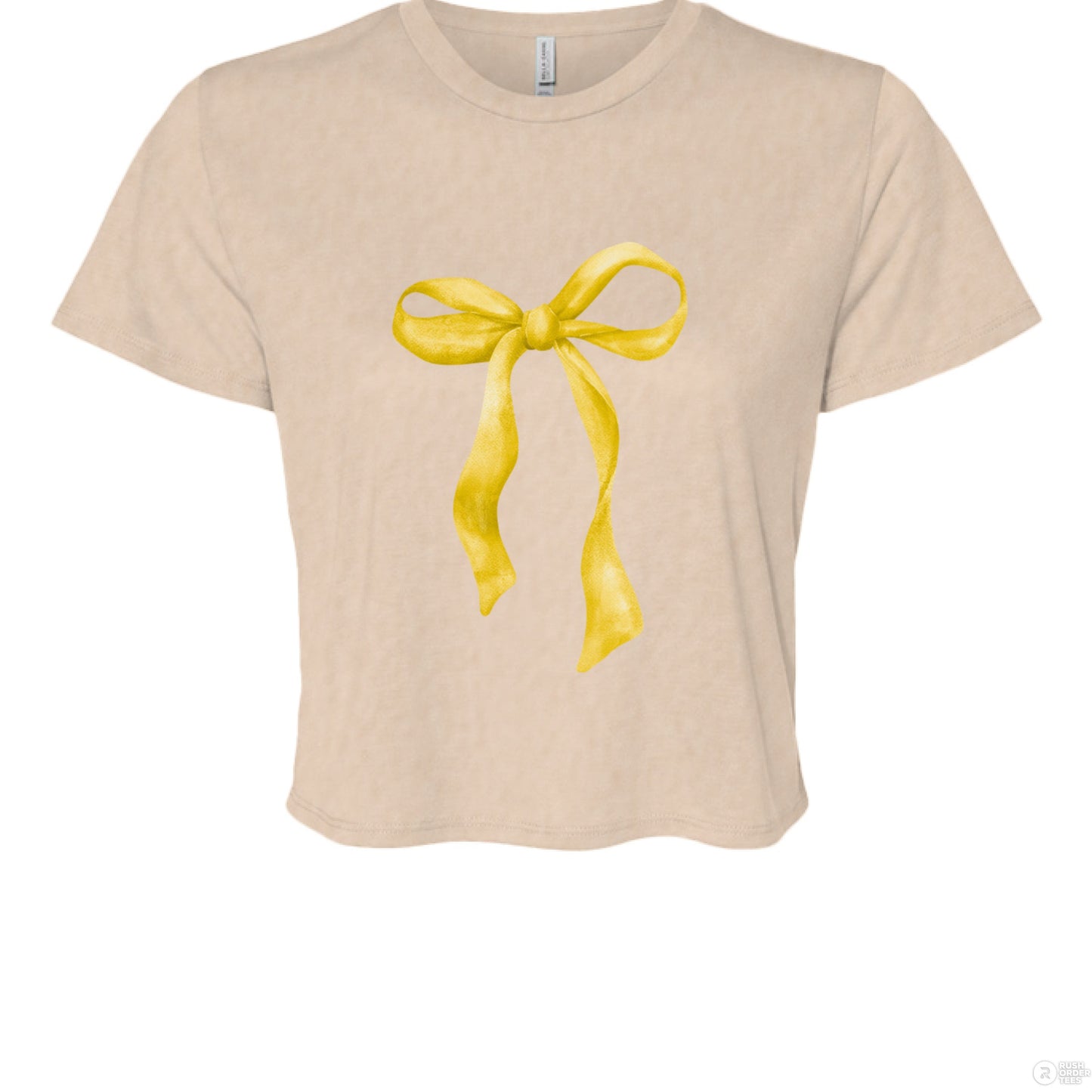 Customizable: Yellow Coquette Bow Cropped T-Shirt