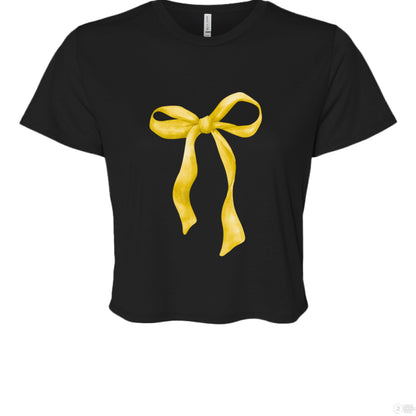 Customizable: Yellow Coquette Bow Cropped T-Shirt