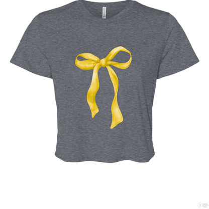 Customizable: Yellow Coquette Bow Cropped T-Shirt