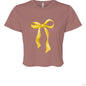 Customizable: Yellow Coquette Bow Cropped T-Shirt
