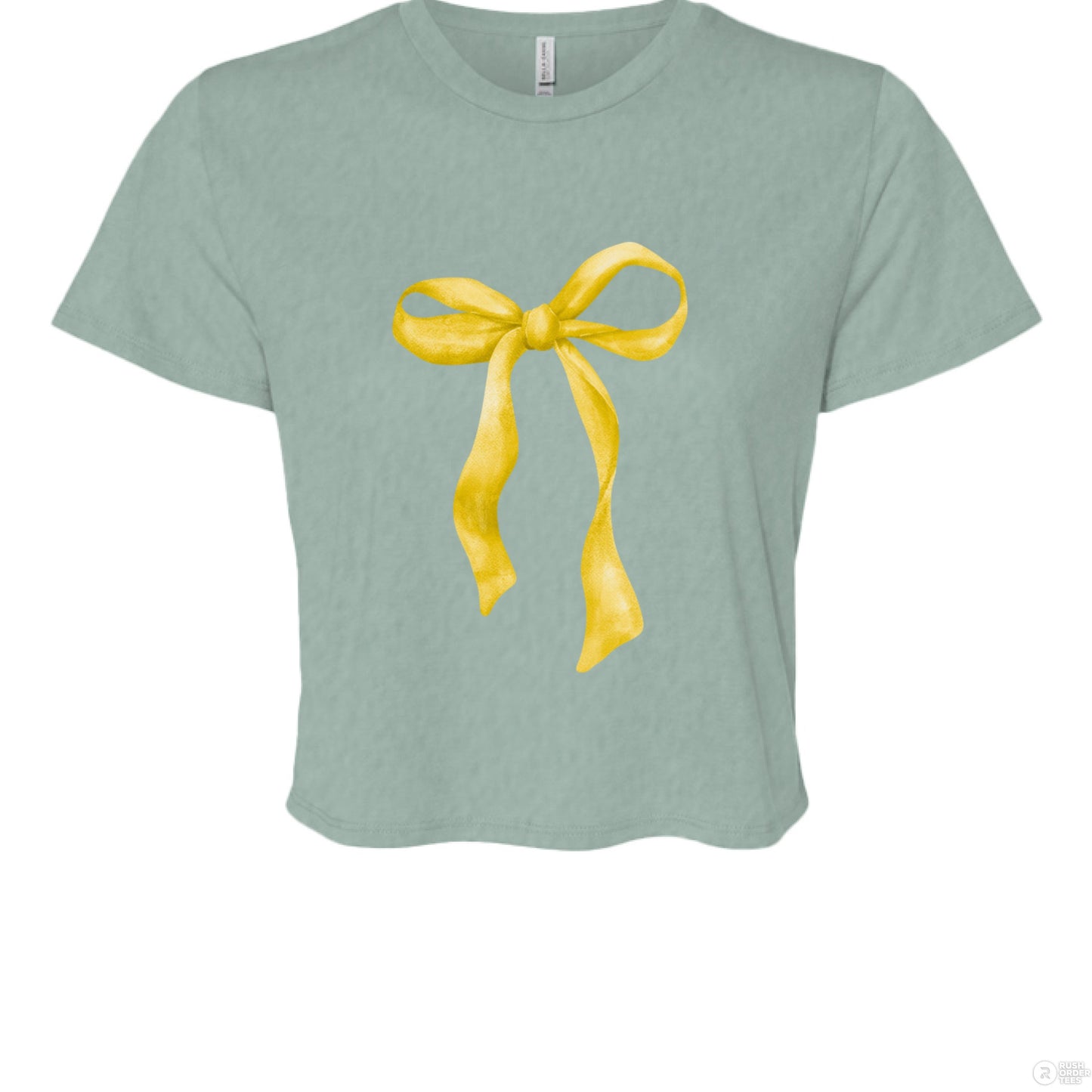 Customizable: Yellow Coquette Bow Cropped T-Shirt