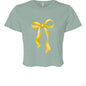 Customizable: Yellow Coquette Bow Cropped T-Shirt