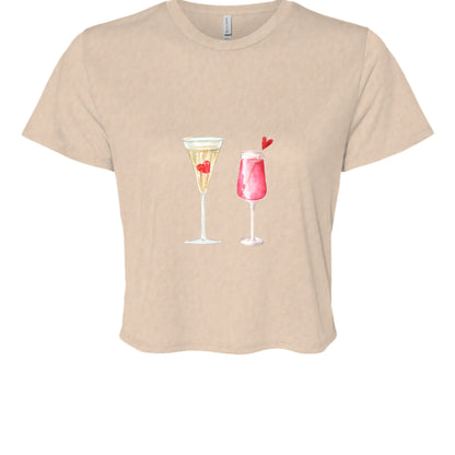 Customizable: Celebratory Drinks Cropped T-Shirt