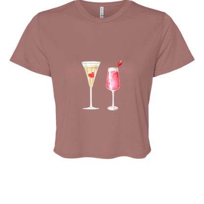 Customizable: Celebratory Drinks Cropped T-Shirt
