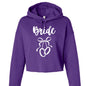 Customizable: Bride Interlocking Rings Cropped Fleece Hoodie