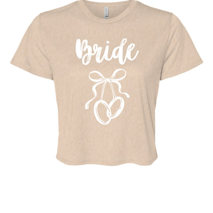 Customizable: Bride Interlocking Rings Cropped Tee