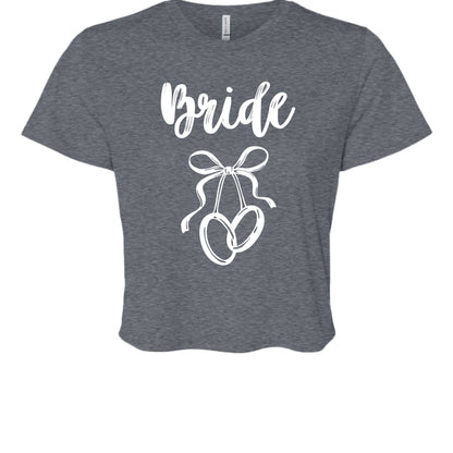 Customizable: Bride Interlocking Rings Cropped Tee