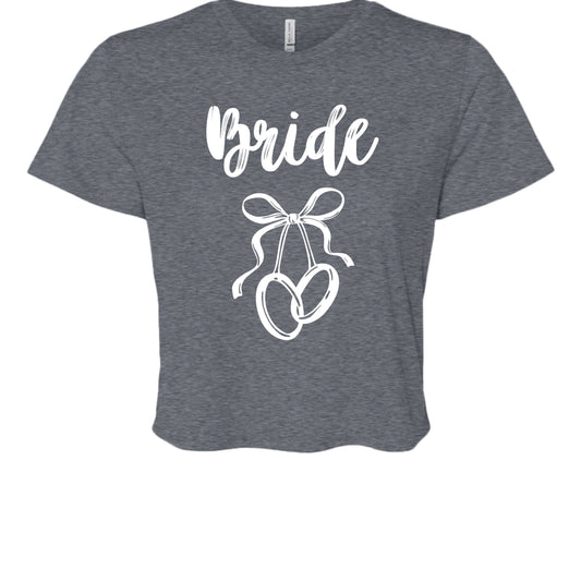 Customizable: Bride Interlocking Rings Cropped Tee