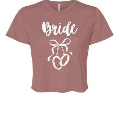 Customizable: Bride Interlocking Rings Cropped Tee