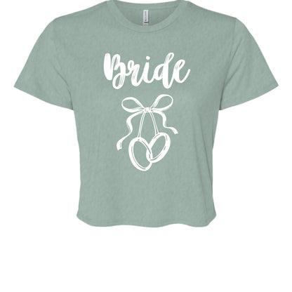 Customizable: Bride Interlocking Rings Cropped Tee