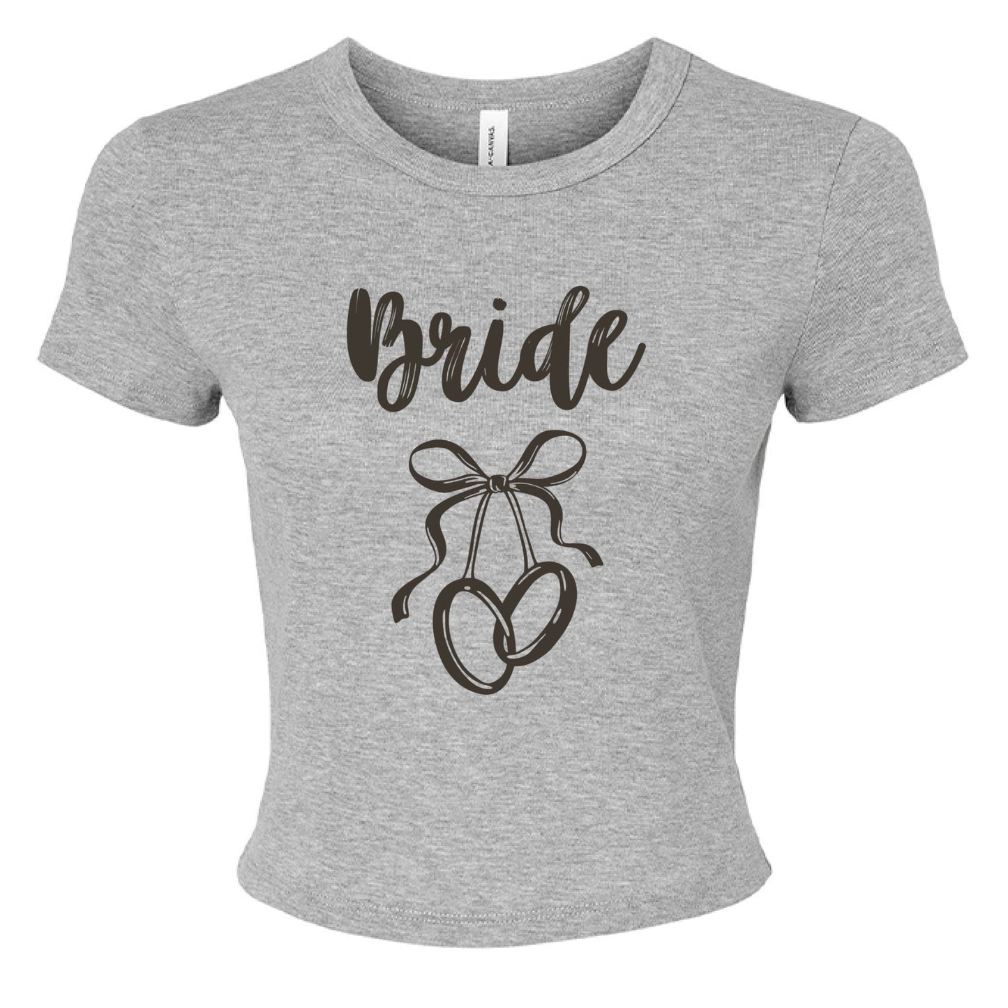 Customizable: Interlocking Rings and Coquette Bow Bride Micro Ribbed Baby Tee