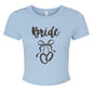 Customizable: Interlocking Rings and Coquette Bow Bride Micro Ribbed Baby Tee