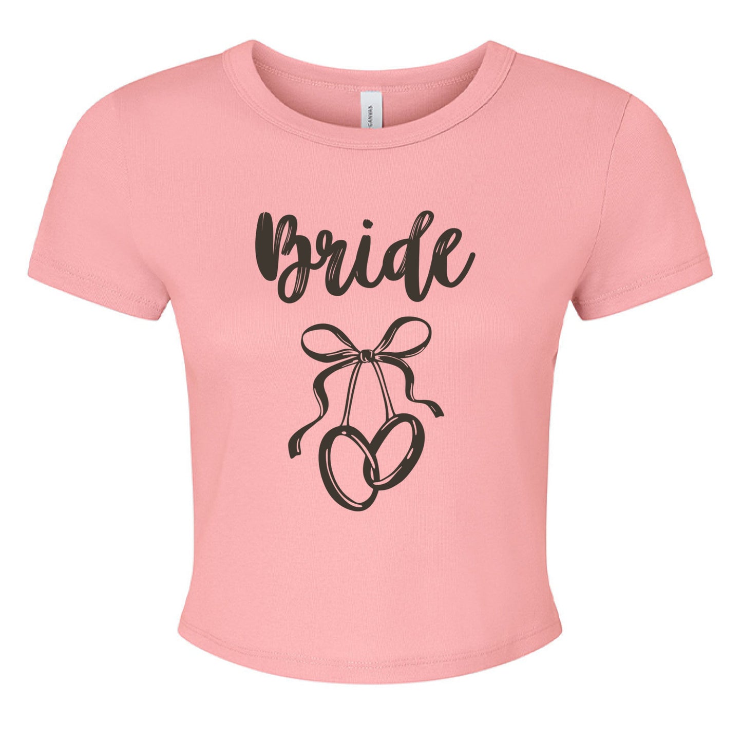 Customizable: Interlocking Rings and Coquette Bow Bride Micro Ribbed Baby Tee