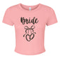 Customizable: Interlocking Rings and Coquette Bow Bride Micro Ribbed Baby Tee
