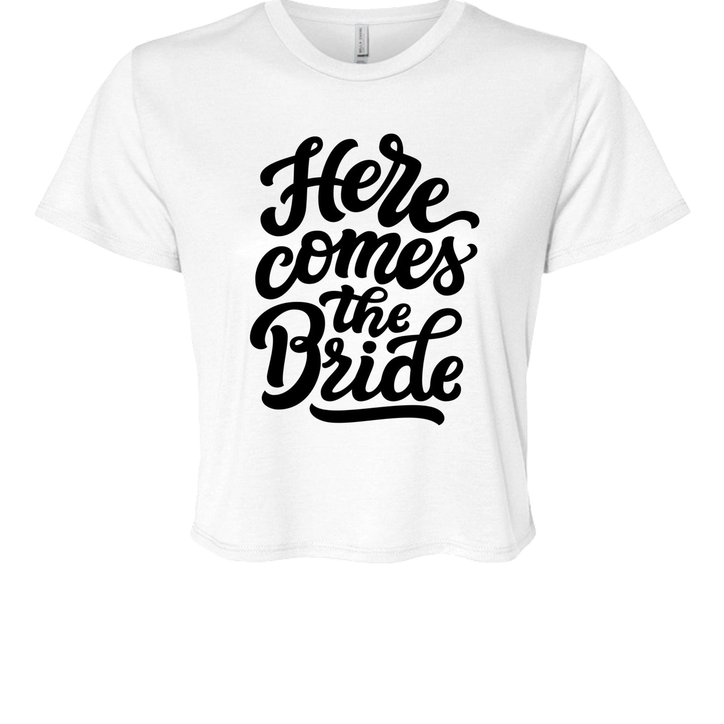 Customizable: Here Comes the Bride Crop T-Shirt