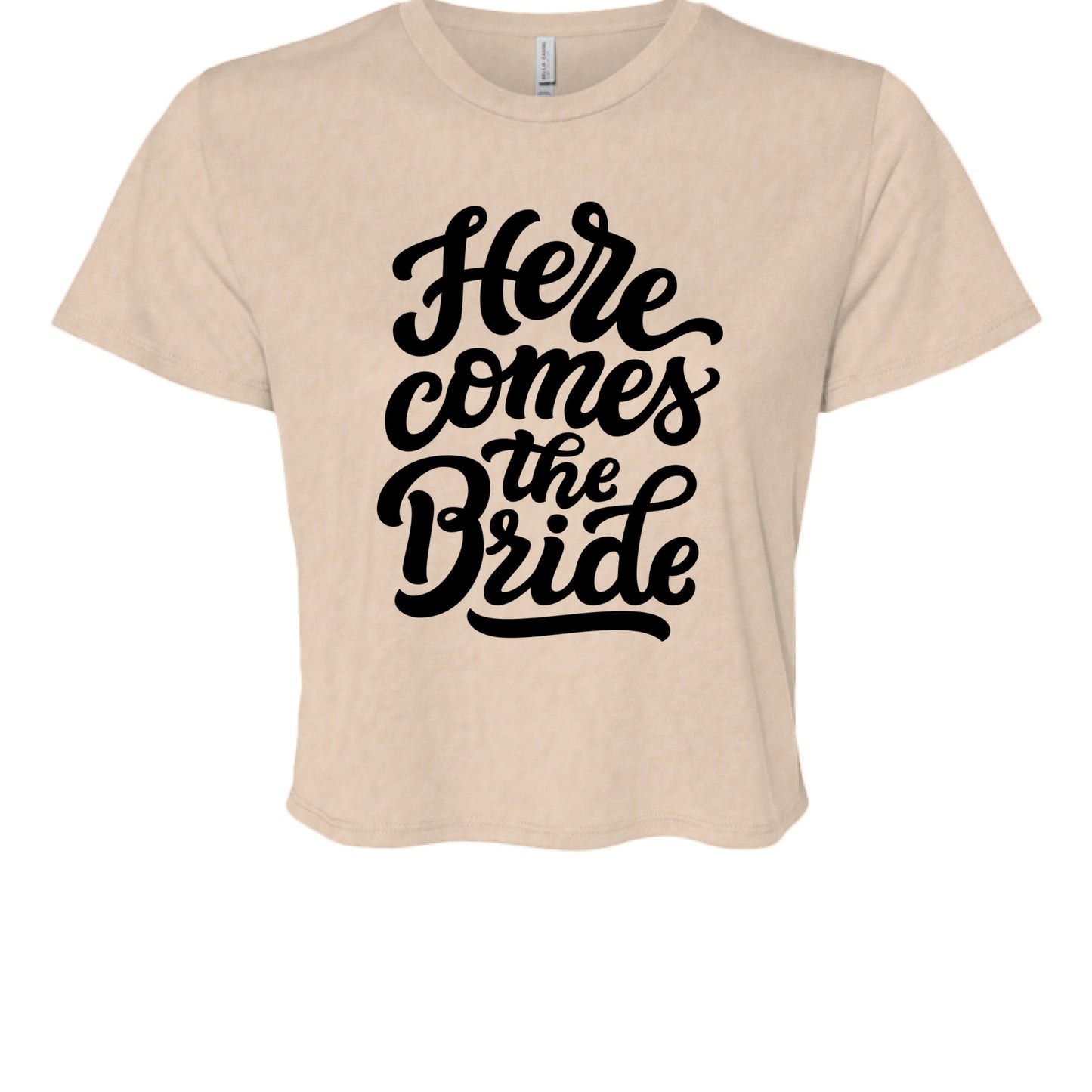 Customizable: Here Comes the Bride Crop T-Shirt
